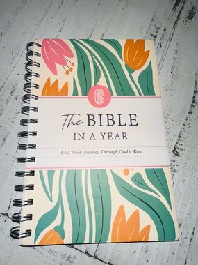 The Bible in a Year Spiral Notebook - Floral Cover